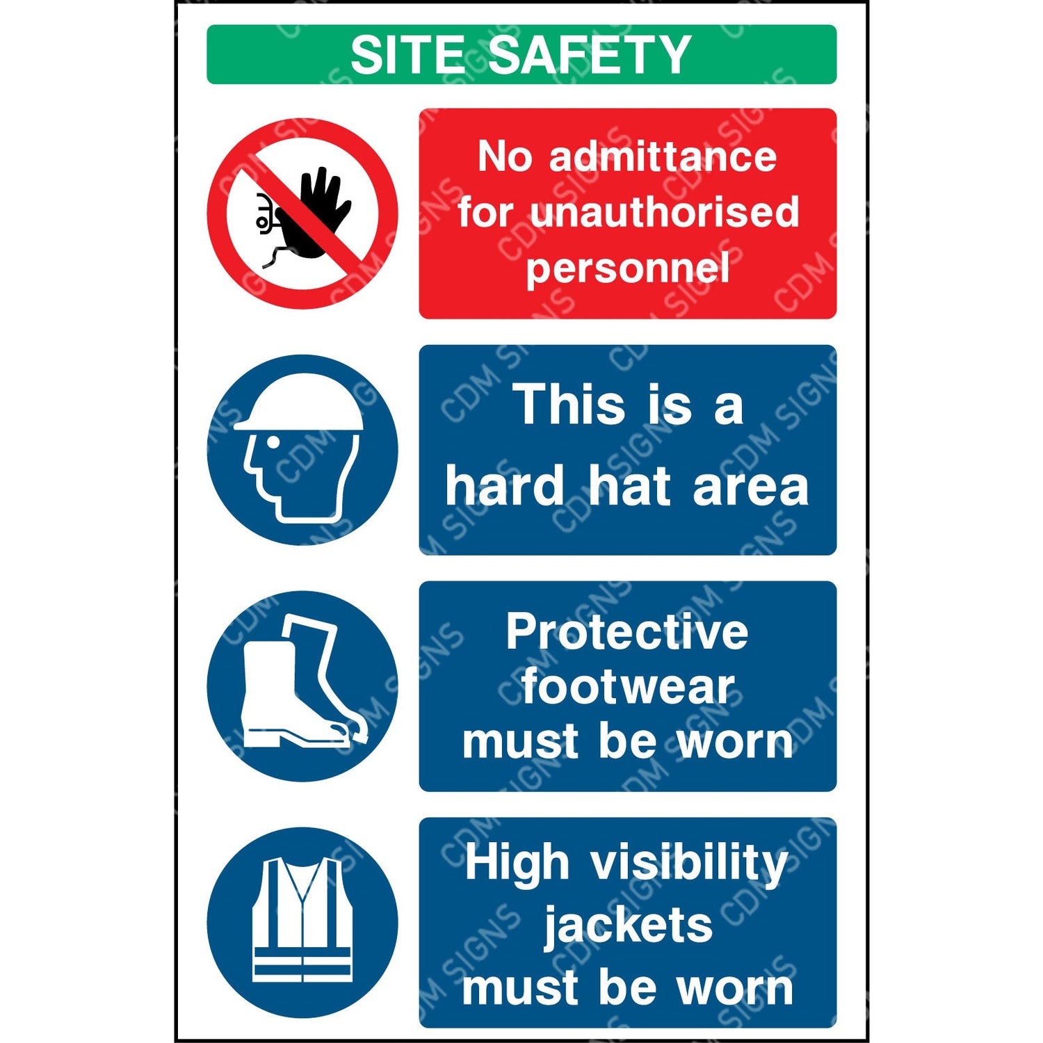 Multi message site safety sign 