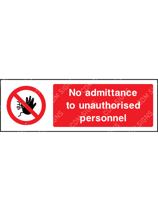 No Admittance to unauthorised personnel