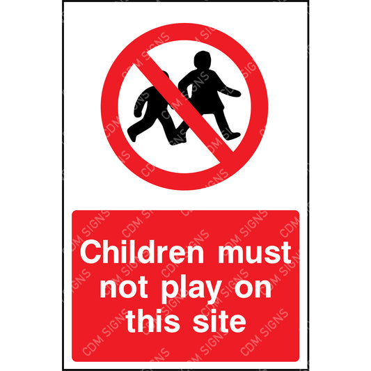 Children must not play on this site