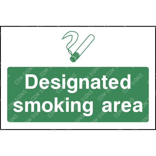 designated smoking area sign