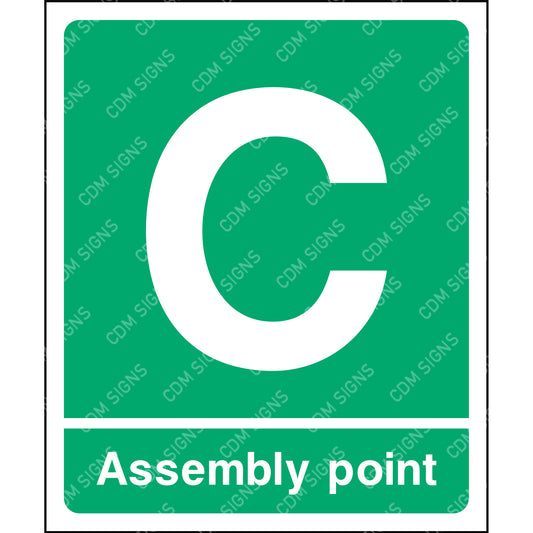 assembly point C sign