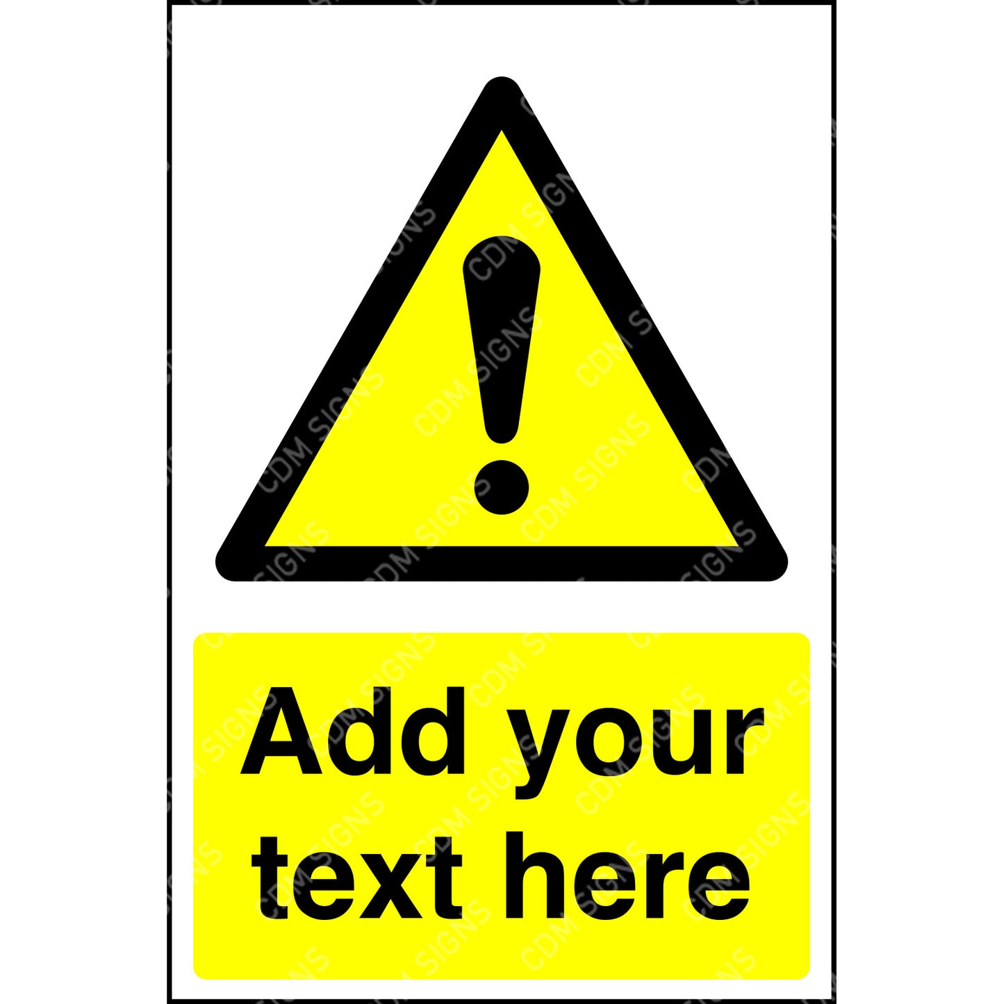 customisable yellow triangle warning sign