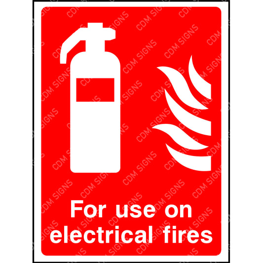 for use on electrical fires sign