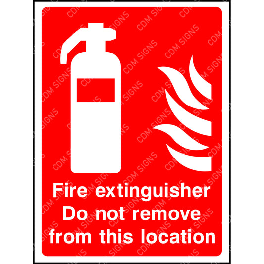 fire extinguisher do not remove sign