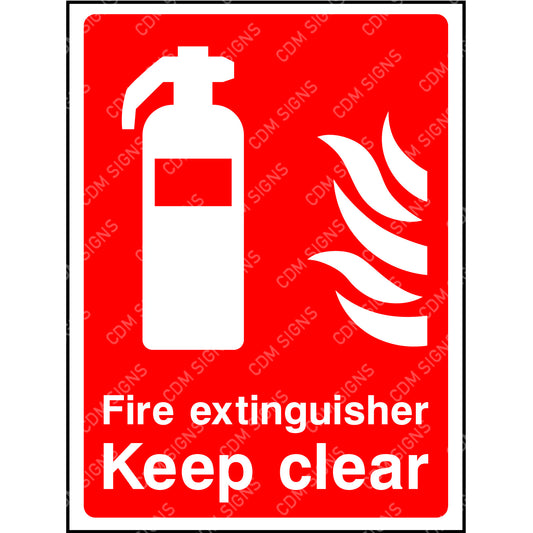 fire extinguisher keep clear sign