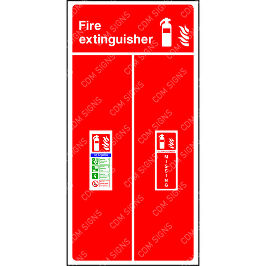 CDM fire extinguisher sign