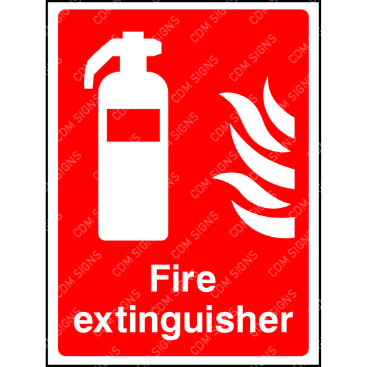 red fire extinguisher sign