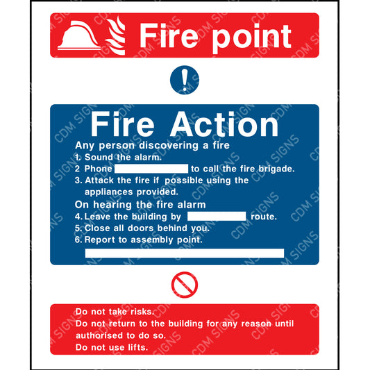 fire point and fire action sign