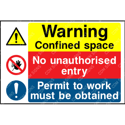 warning confined space sign