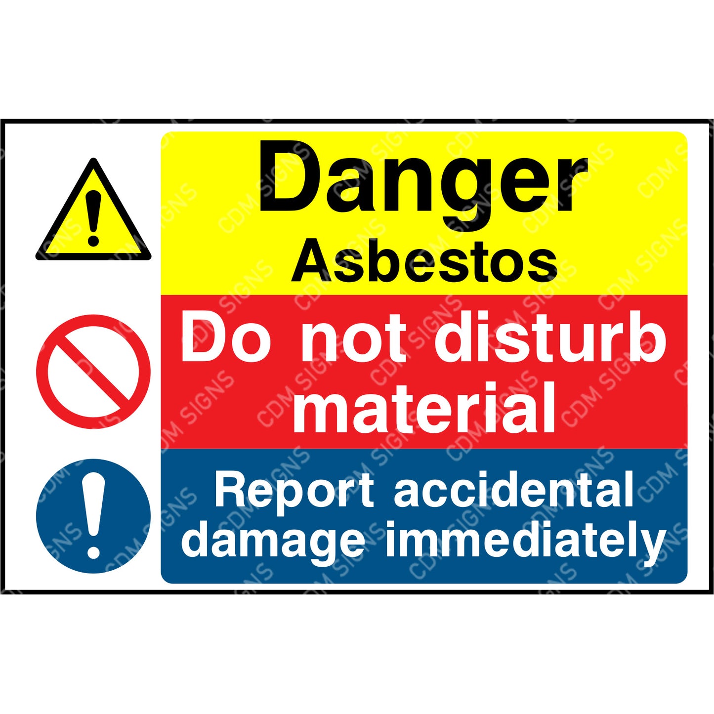 danger asbestos do not disturb sign