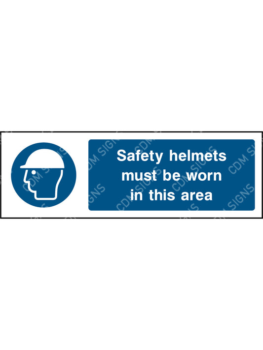 safety helmets must be worn in this area sign