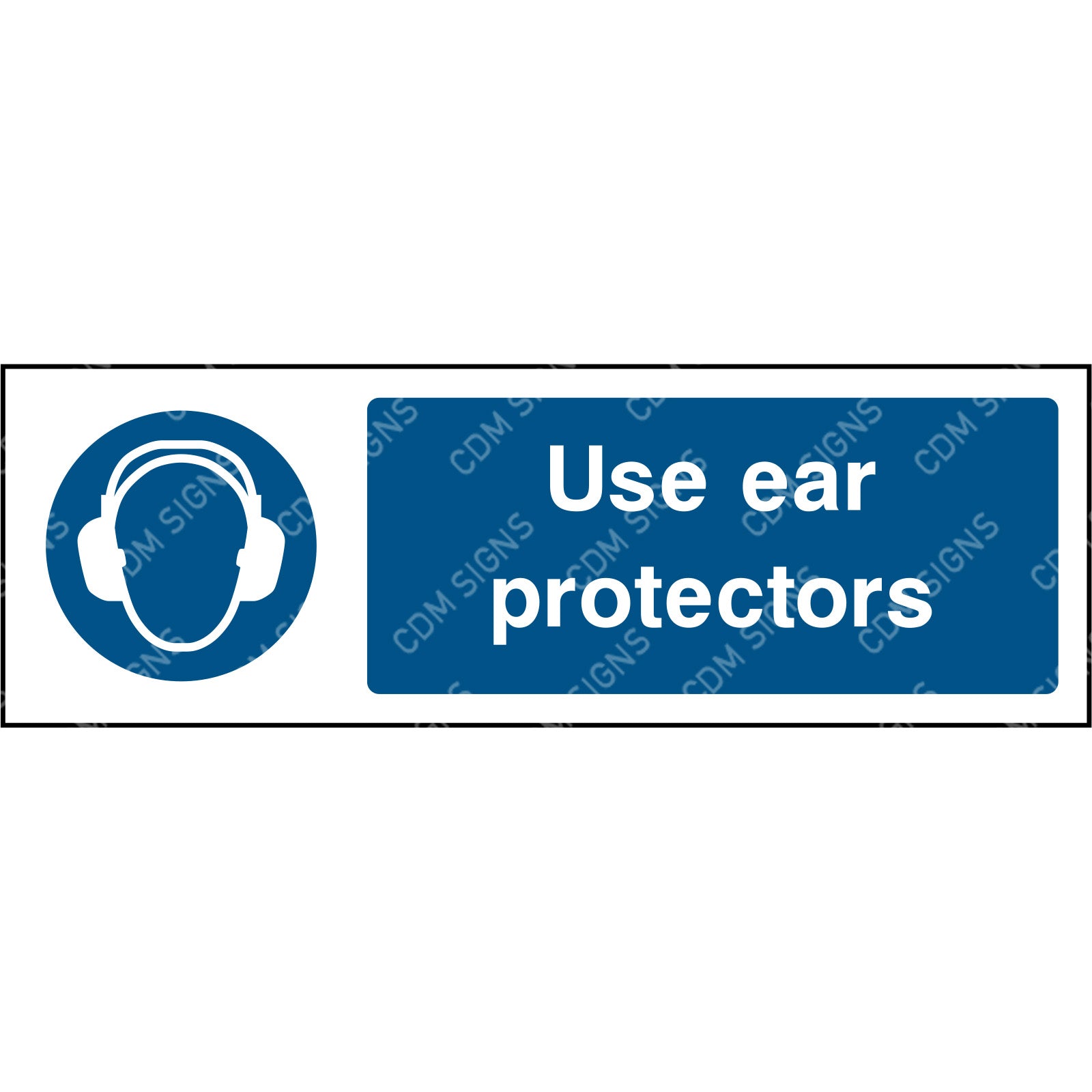 blue use ear protectors sign