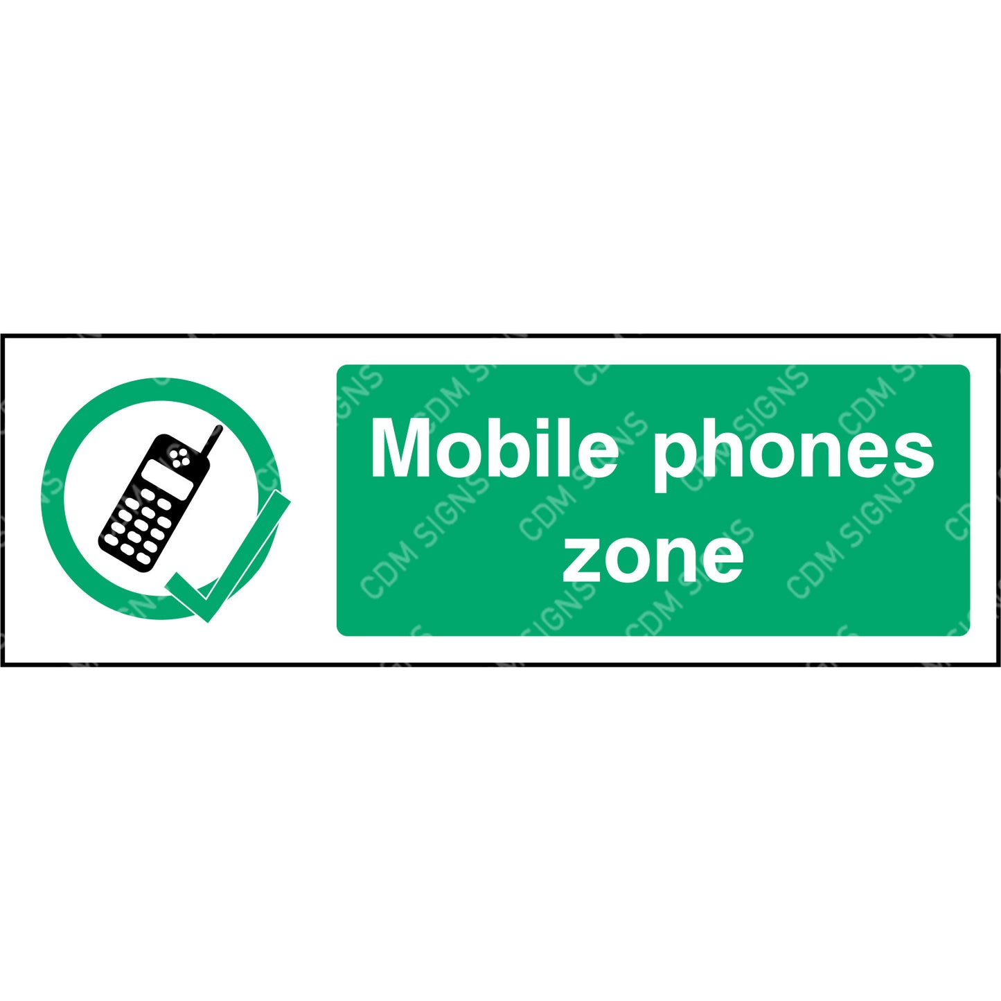 mobile phones zone sign