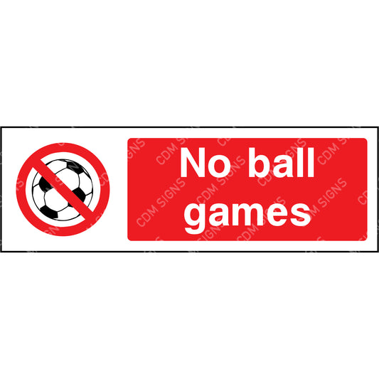 no ball games sign