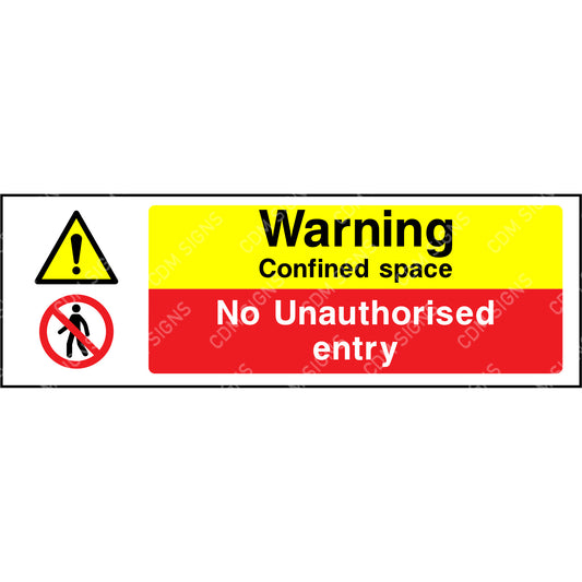 Warning confined space No unauthorised entry