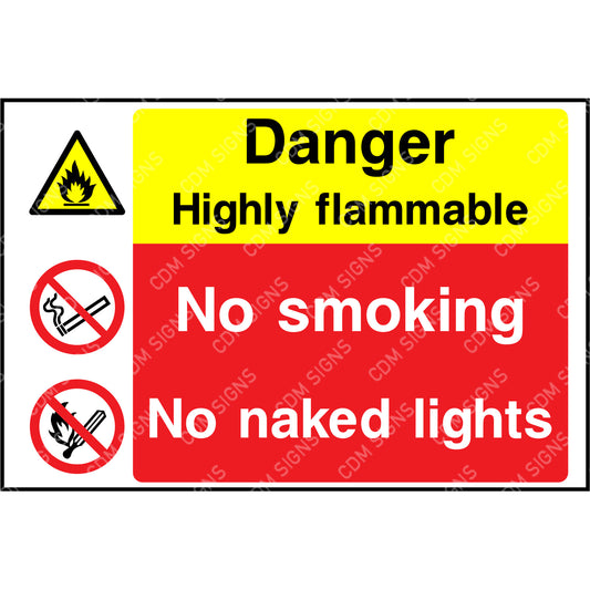 danger highly flammable sign