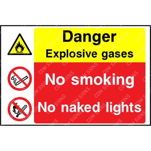 danger explosive gases sign