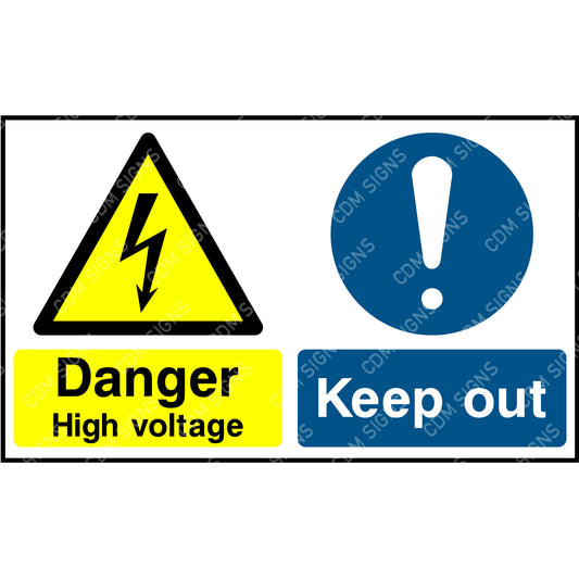 danger high voltage and keep out signs