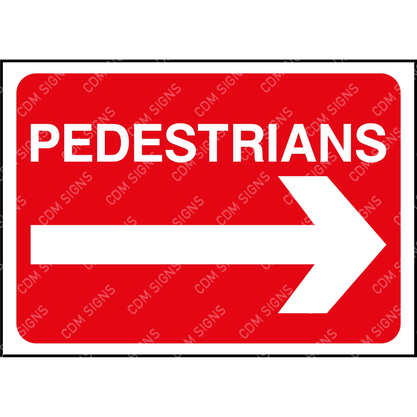 red right pedestrians arrow sign